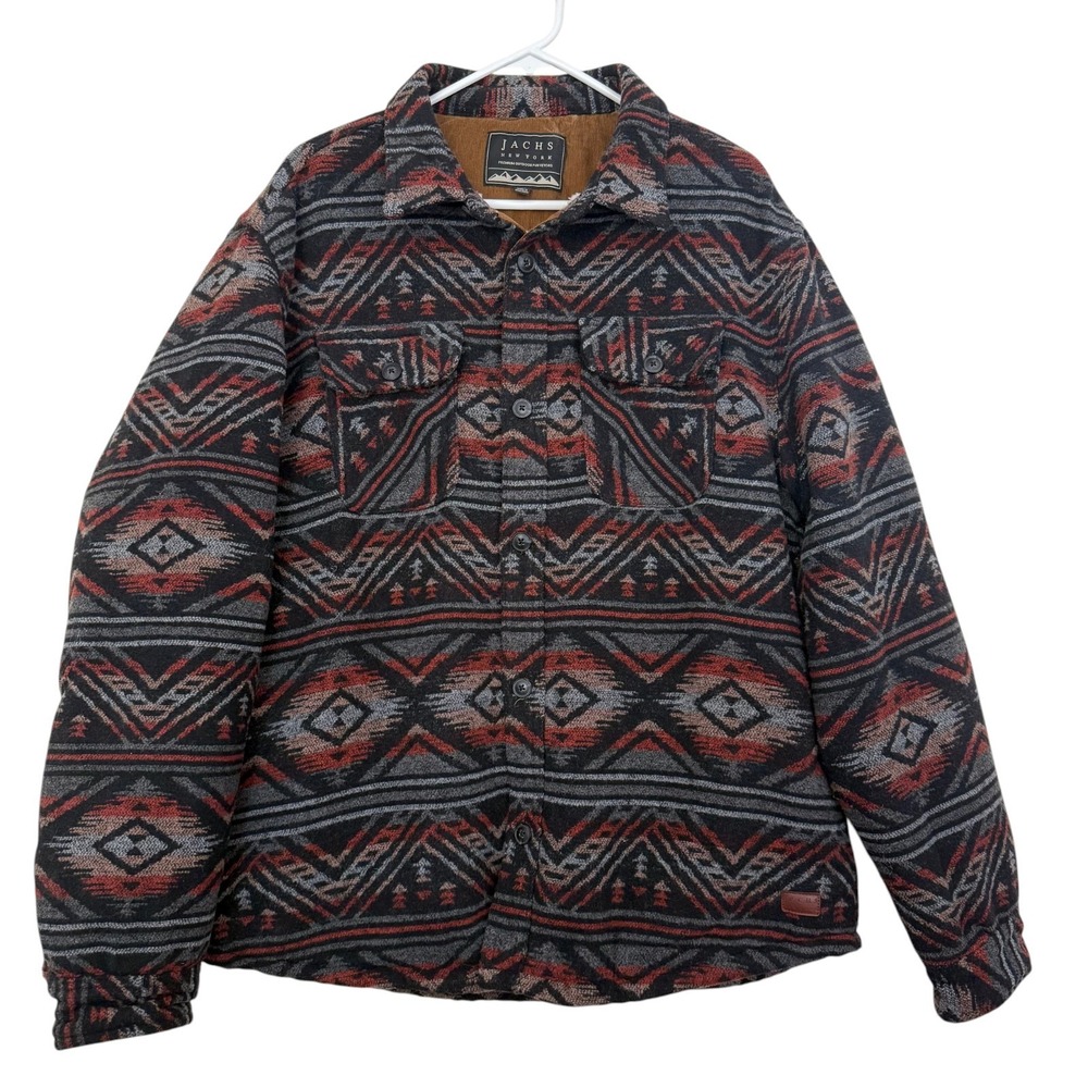 Jachs New York Wool Blend Jacket Mens XL Aztec Tribal Sherpa Lined Southwestern